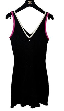 Chanel Black Silk Viscose Sleeveless Mini Dress Size XS