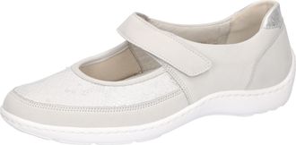 Waldl&auml;ufer Riemchenballerina WALDL&Auml;UFER HENNI, Damen, Gr. 4,5 (37,5), silber (hellgrau, silberfarben), Nappaleder, Nubukleder, Textil, Schuhe Riemchenballerina, 