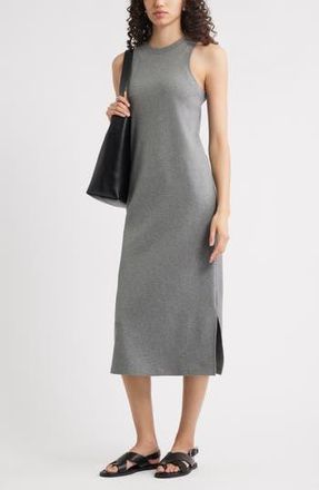 Nordstrom Stretch Cotton Ribbed Tank Dress in Grey Dark Heather at Nordstrom Rack, Size X-Large