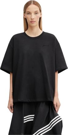 Ganni Heavy Cotton Drop Shoulder Open Back T-shirt - Dames - T-shirts - Zwart - L/Xl - Katoen - Tops