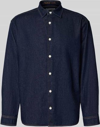 Jack & Jones Jack & Jones Regular Fit Jeanshemd mit Kentkragen Modell NORREBRO in Dunkelblau, Gr&ouml;&szlig;e XXL