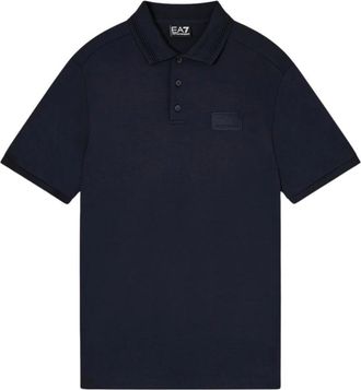 Emporio Armani Polo van modalmix met logo - Heren - Polos - Blauw - L - Tops