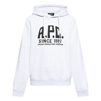 A.P.C. A.p.c. - Pullover Hoodie - Heren - Sweatshirts & Hoodies - Grijs - Maat: XL Leer