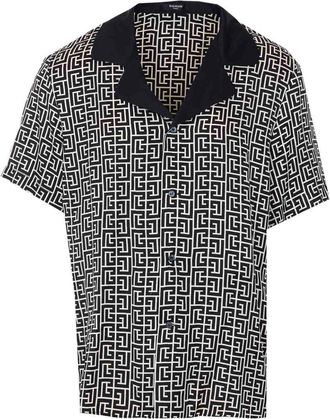 Balmain White And Black Monogram T-Shirt