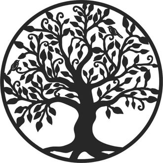 OEM Arbre De Vie - Decoracion Mural En Hierro - Diametro 40 Cm - Para Salon Camara O Oficina - 1 Pieza