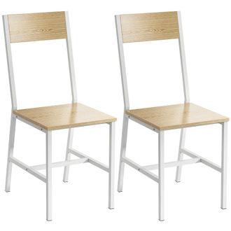 HOMCOM Silla de comedor 36x47x88.3 cm madera natural