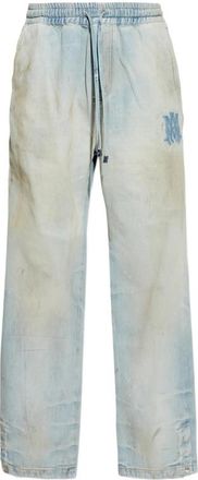 Amiri Drawstring Appliqu&eacute; Wide-leg Jeans