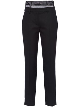 Prada layered tailored trousers - women - Virgin Wool - 46 - Black