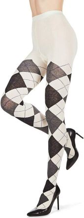 MeMoi Argyle Sweater Tights in Winter White at Nordstrom, Size Medium