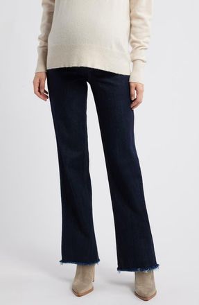 1822 Denim Over the Bump Relaxed Straight Leg Maternity Jeans in Rinse at Nordstrom, Size 29