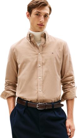 Tommy Hilfiger Mens Solid Corduroy Regular Fit Shirt, Beige (Coastal Taupe), L