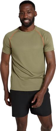 Mountain Warehouse Endurance Mens T-Shirt - Breathable Tee, UPF50 Protection, Lightweight Shirt, Comfortable & Quick Drying Top - for Gym, Travelling, Running Light Khak