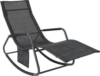 SoBuy Sobuy - Indoor Outdoor Garden Rocking Sun Lounger Recliner Relaxing Chair with Side Bag,OGS47-MS