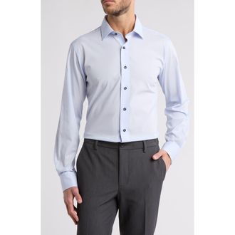 Lorenzo Uomo Trim Fit Solid Stretch Cotton Dress Shirt in Light Blue at Nordstrom Rack, Size 15 - 34/35