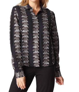 Habitat Embroidered Cotton Shaped Hem Shirt In Black