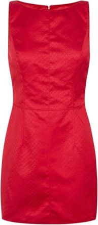Elisabetta Franchi Taffeta Mini Jurk - Dames - Korte kleedjes - Rood - S - Leer - Kleedjes