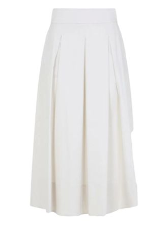 PESERICO side-pockets midi skirt - Wit