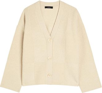 Joseph Ribbed Knit Cardigan - Cream - S (UK8-10 / S)