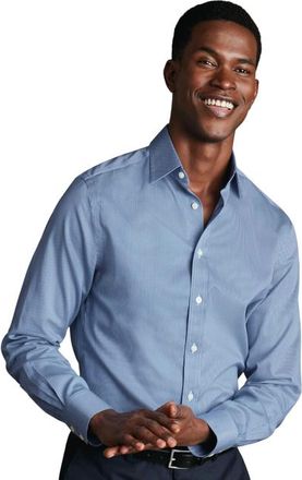 CHARLES TYRWHITT Non-Iron Puppytooth Shirt in Royal Blue at Nordstrom, Size 15.5 - 34
