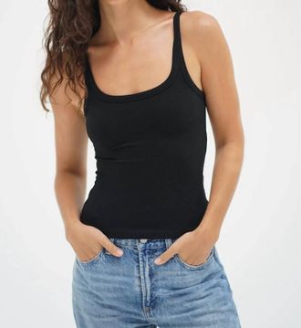 LnA Timeless Ribbed Tank Top In Black