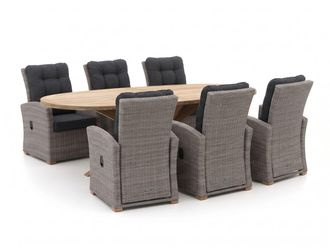 Intenso Furniture Intenso Mazzano/ROUGH-Y Ellips 240cm dining tuinset 7-delig verstelbaar