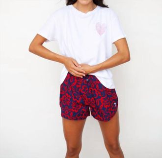 Sundry Aloha Floral Shorts In Navy Scarlet