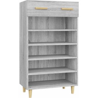 vidaXL Shoe Cabinet Grey Sonoma 60x35x105 cm Engineered Wood vidaXL
