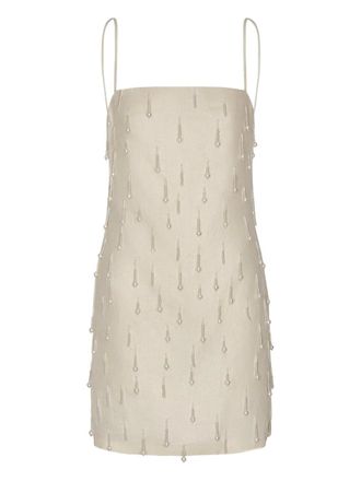 Andres Otalora beaded mini dress - Neutrals