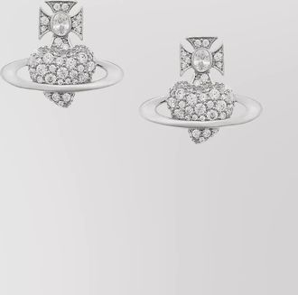 Vivienne Westwood heart shaped crystal stud earrings