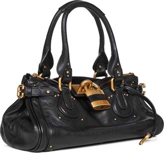 Chlo&eacute; Womens Shoulder Bag Paddington Black Calf Leather
