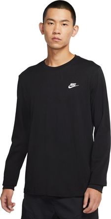 Nike Mens Nike Embroidered Logo Loose Sports Running Long Sleeves Black T-Shirt AR5194-010