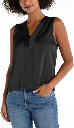 Liverpool L.A. Sleeveless Satin Top in Black at Nordstrom, Size X-Large