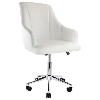 Elama Adjustable Rolling Office Chair in White at Nordstrom