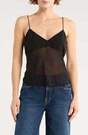 Ulla Johnson Demi Silk Top in Noir at Nordstrom Rack, Size 10
