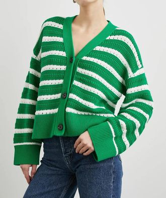 Rails Geneva Stripe Sweater In Green