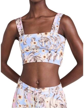 Agua Bendita Leah Crop Top In Multi Blue