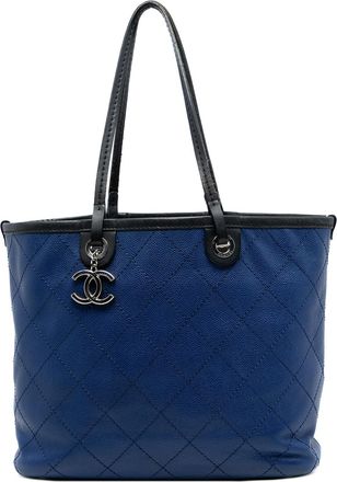 Chanel Tweedehands Gequiltede Kaviaar Shopping Fever Tote