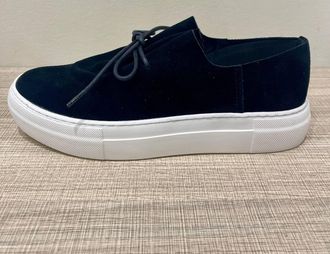 All Black Womens Gathered Sneak Shoes In Black