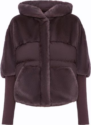 Cesare Gaspari Oversized Faux Fur Jas - Dames - Jassen - Paars - S - Wol - Jassen