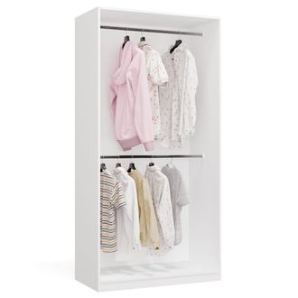 Topeshop Openo 2w - Armario Modular Con 2 Barras Para Dormitorio - 100x200x50 Cm - Blanco