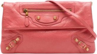 Balenciaga Pre-owned Motocross Envelope Clutch - Dames - Vintage Schoudertas - Roze - ONE Size - Leer - Vintage