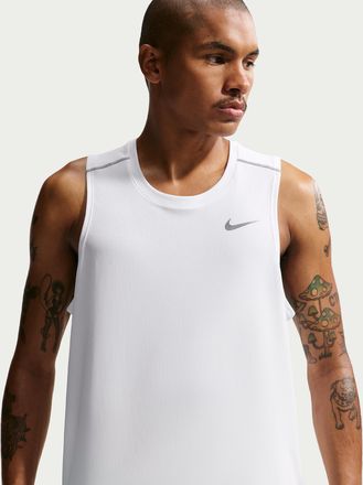 Nike Mens Miler Dri-FIT Running Tank Top in White | IF2018-100