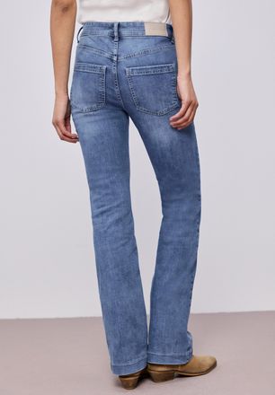 Street One Bootcut-Jeans STREET ONE Style Blaire, Damen, Gr. 25, L&auml;nge 32, light blau wash, Denim/Jeans, Obermaterial: 63% Baumwolle, 25% Polyester, 10% Viskose,