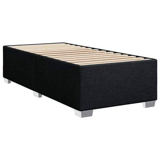 Berkfield Home Soft Bed Frame without Mattress Black&not;Single&not;Fabric in Black | Size: Single