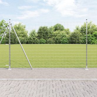 Berkfield Home Euro Fence with 7 Flanged Posts 1.5x10 m Galvanised Steel in Silver