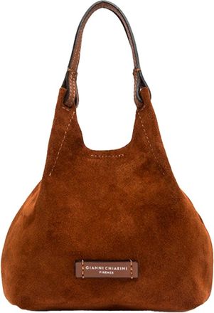 Gianni Chiarini Cognac Dua Suede Leather Tote Bag