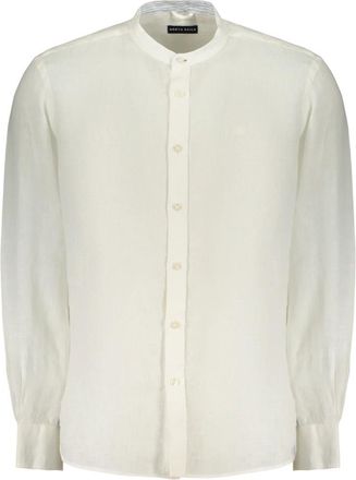 North Sails Mandarijnkraag Shirt - Heren - Casual Overhemden - Wit - S - Linnen - Overhemden