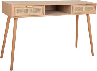 Wanderlust Deco Wanderlust Deco - Recibidor De Madera Y Rejilla Marr&oacute;n 120x42x79