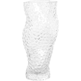 Beliani Florero De Vidrio Transparente 23 Cm Jarr&oacute;n Sobremesa Moderno Decoraci&oacute;n Elatos