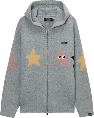 Mini Cream Vest met capuchon en ster - Grijs